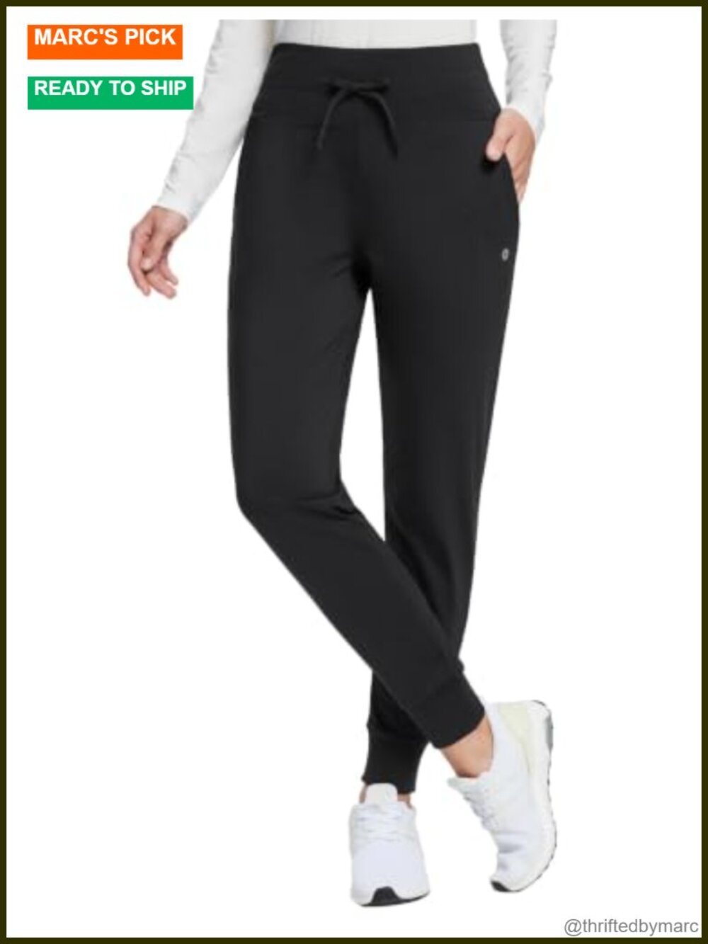 Fleece Lined Winter Thermal Joggers Pants for Women High Waist